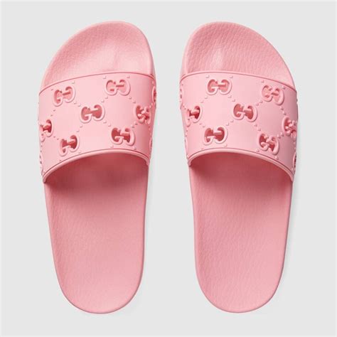 gucci pink rubber|Gucci slides pink tiger.